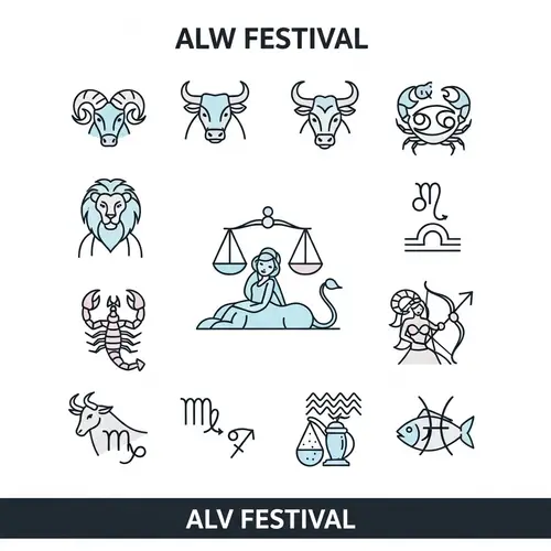 Futuristic Zodiac Festival Icon Design