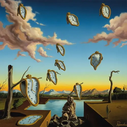 Surreal Sky: Vibrant Colors & Distorted Shapes | Salvador Dali Inspired