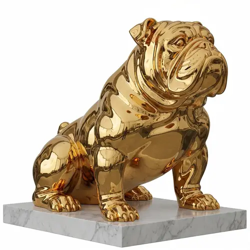 Luxurious Bulldog Gold Statue - Exquisite Craftsmanship
