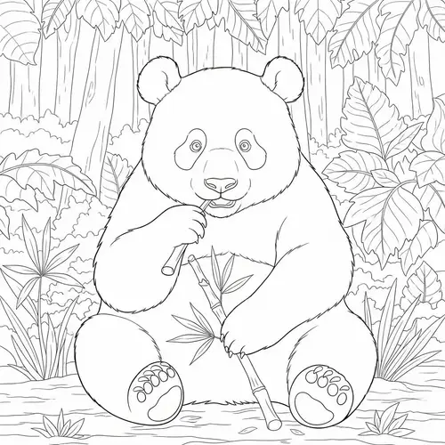 Detailed Panda Coloring Page for Kids | Fun and Creative Activity