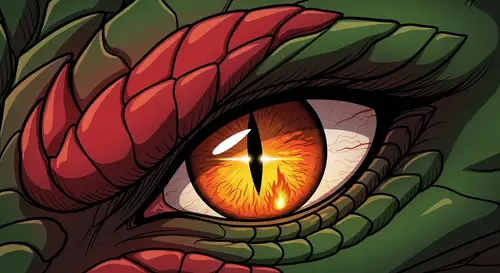 Vibrant Dragon's Eye in Anime Cell Shading Style