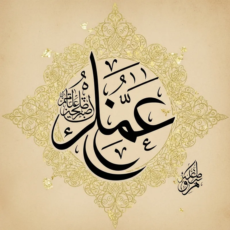 Calligraphy of Prophet Muhammed's Name in Arabic Script