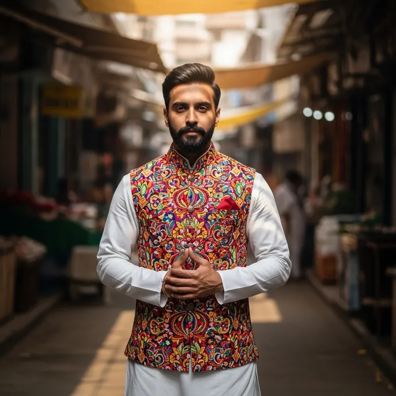 Confident Indian Businessman in Bustling Marketplace | Cultural Heritage Confident Indian Businessman in Bustling Marketplace | Cultural Heritage