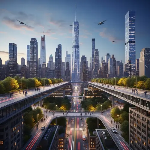 Futuristic New York City 3024 Skyline View