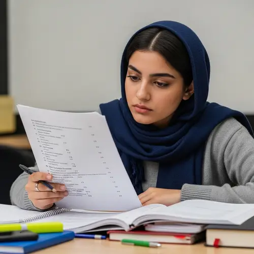 Thoughtful Middle Eastern Female Student Analyzing Complex Problems