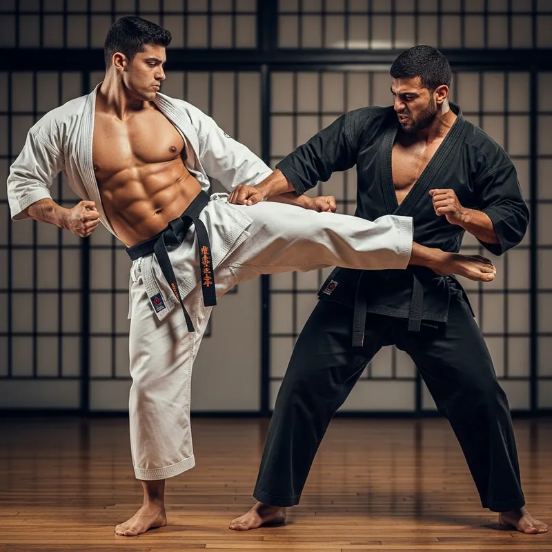 Muscular Male Karate | Ripped 8-Pack, Big Pecs & Biceps