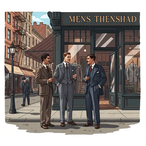 1930s Classic Suits Conversation | Men's Fashion Illustration