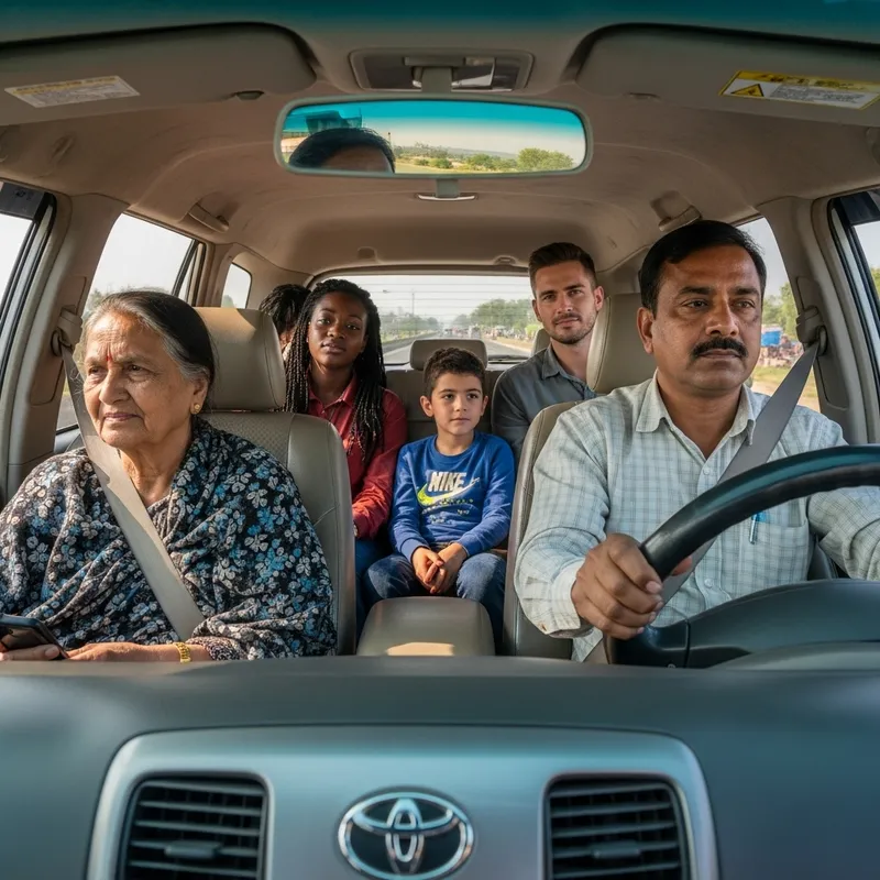 Diverse Group Road Trip from Delhi to Agra with Toyota Innova
