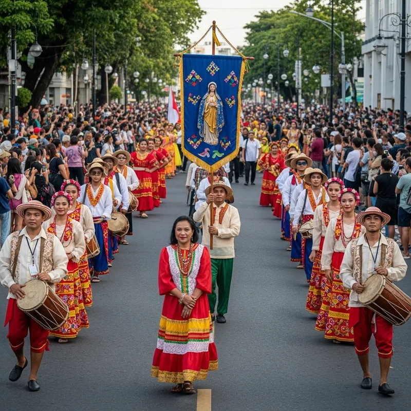 Vibrant Sinulog Festival Parade - Captivating Street Celebration