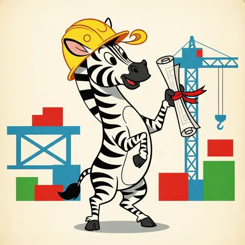 Zebra Engineer in My Little Pony Style - Cartoonish and Vibrant Image