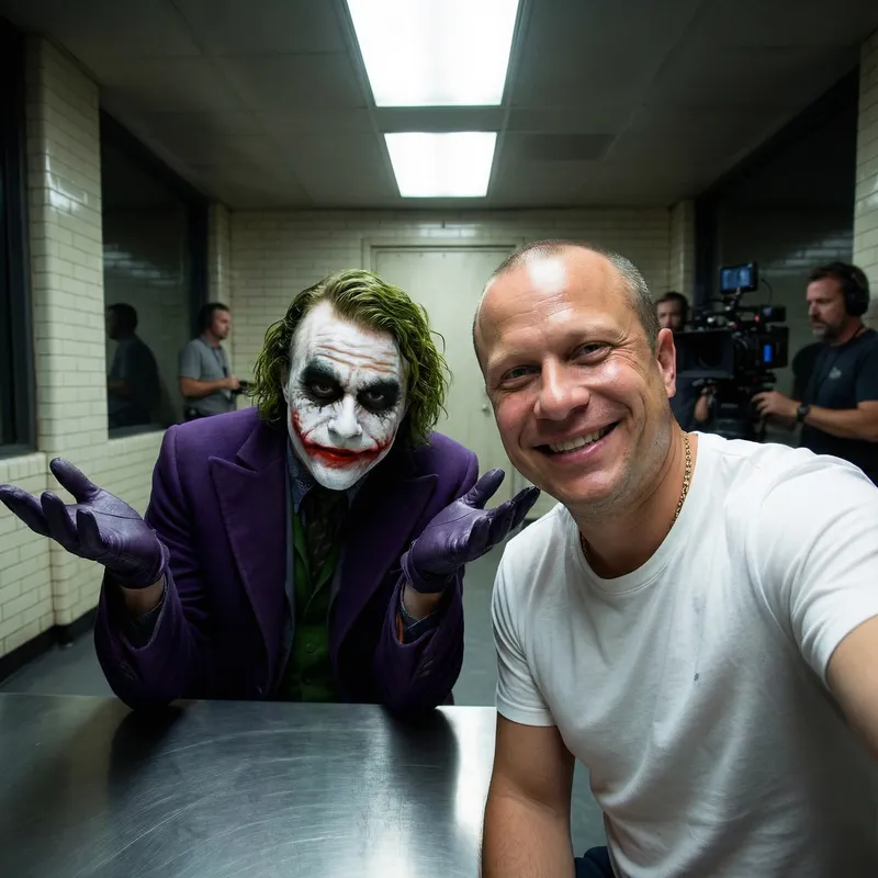Selfie with Heath Ledger on Dark Knight Set