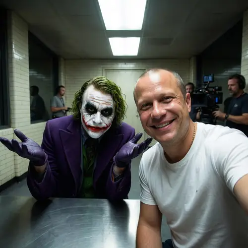 Selfie with Heath Ledger on Dark Knight Set