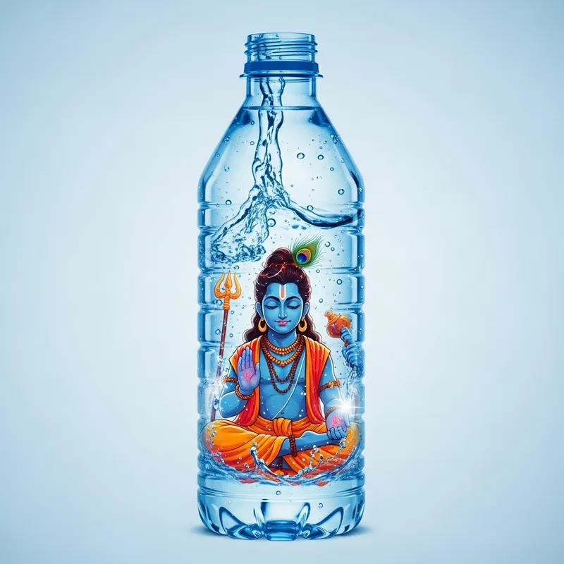 Bhole Nath in Mystical Water Bottle Art