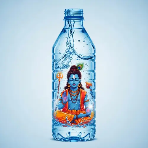 Bhole Nath Deity in Water Bottle Artwork