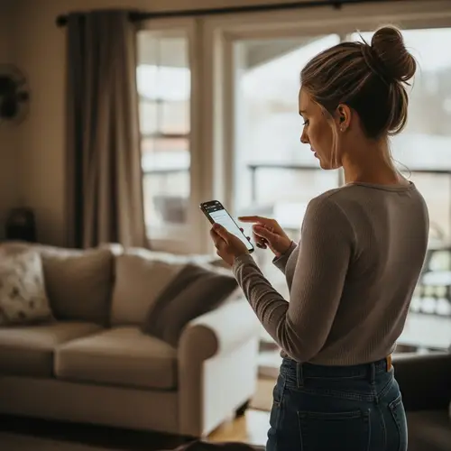 Caucasian Woman Engaged with Mobile Phone
