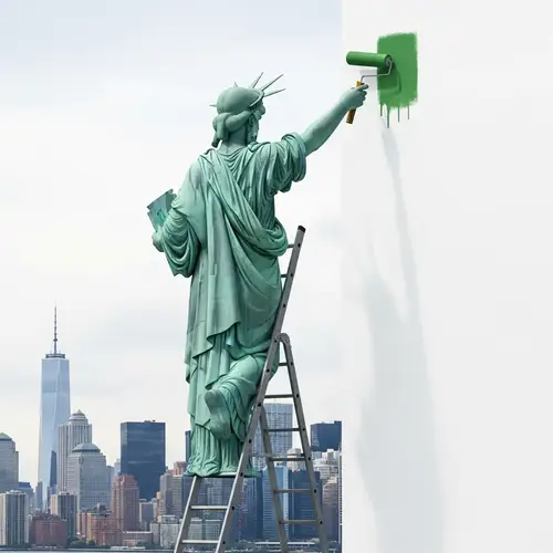 Statue of Liberty Painting Wall with Roller - Unique Artwork View