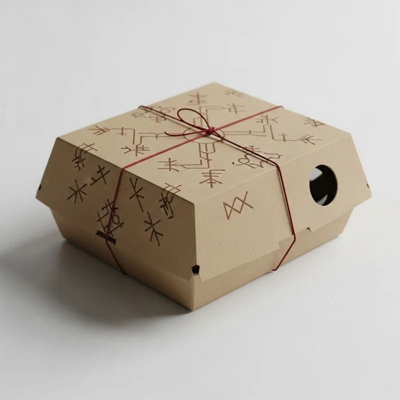 Simplistic Mystery Hamburger Box Packaging Simplistic Mystery Hamburger Box Packaging