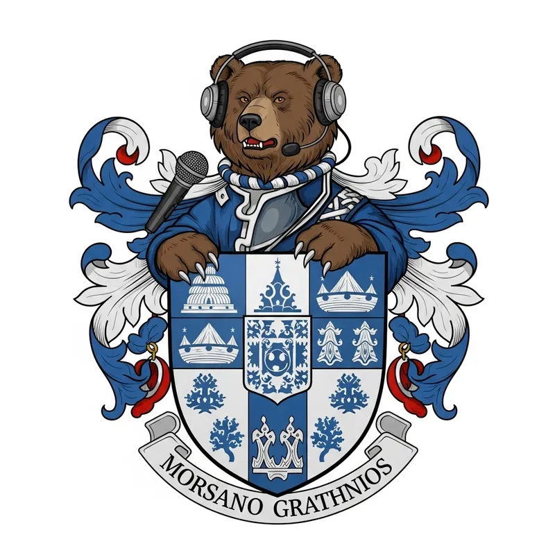 Bear Coat of Arms with Headphones & Microphone