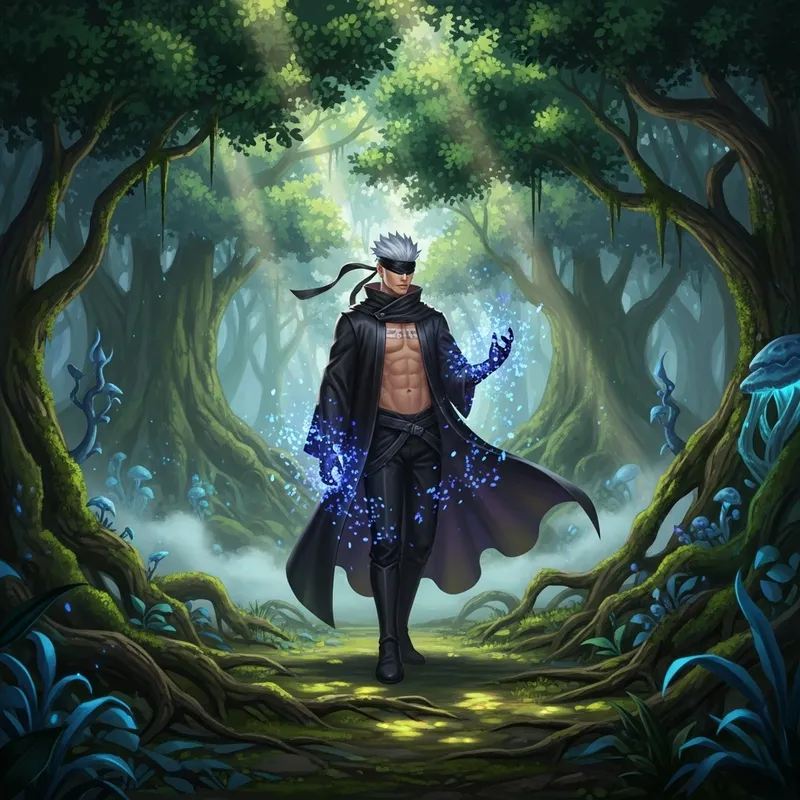 Gojo Satoru: Mystical Silver-Haired Character