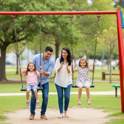 Joyful Family Day at the Park with Swing Fun