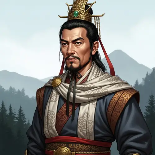 Royal Portrait of Young Asian King | Historical Figure Art