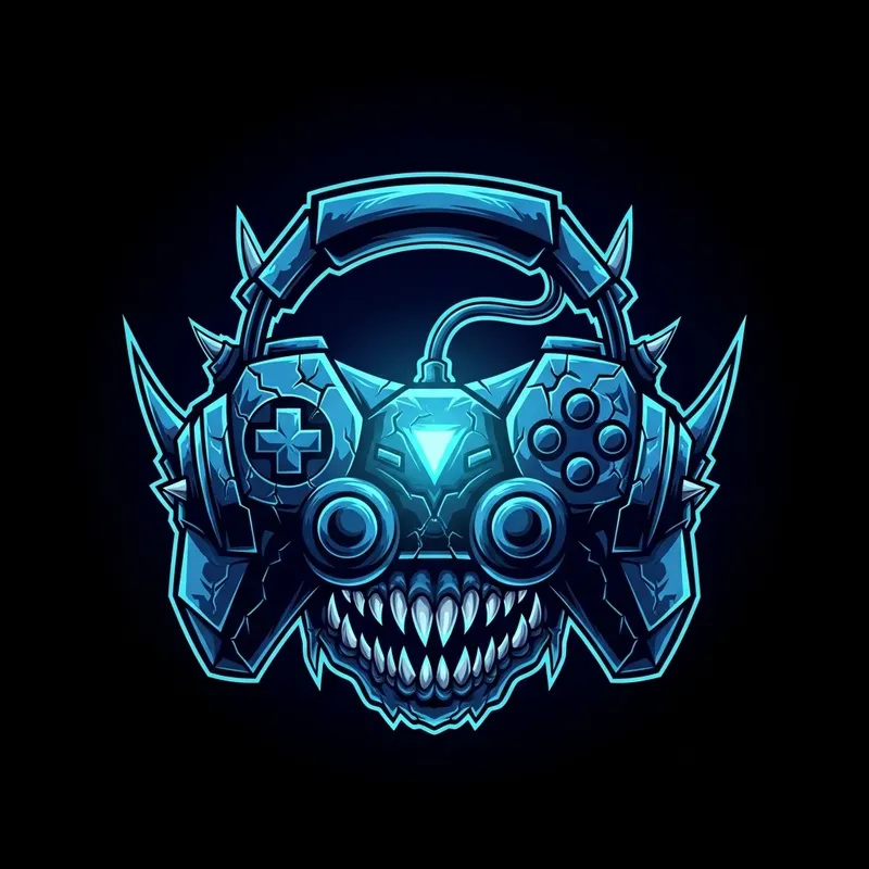 Brutal Gaming Logo - Designs With Neon Blue & Black