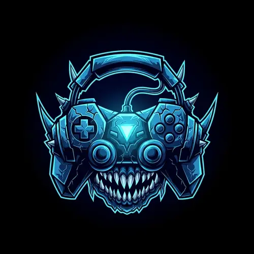 Brutal Gaming Logo: Neon Blue & Black Design