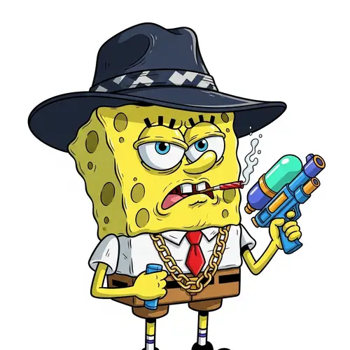 Gangster SpongeBob: A Vibrant Digital Illustration