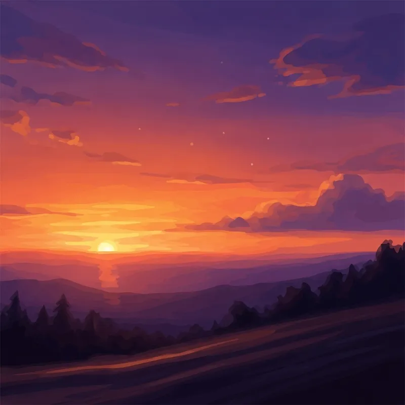 Tranquil Sunset Abstract Painting Tranquil Sunset Abstract Painting