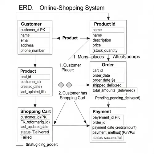 Online Shopping System ERD: Products, Customers, Orders