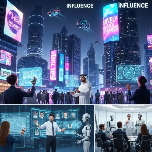 Futuristic Scene of Influence in Advanced Cityscape