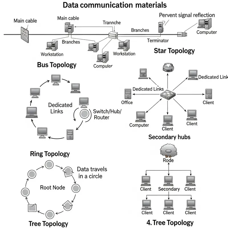 Data Communication Topology Materials: Types & Settings Illustrated Data Communication Topology Materials: Types & Settings Illustrated