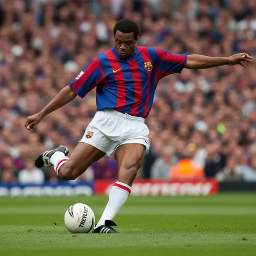 Exciting Football Match with Messi in Blue & Red Jersey