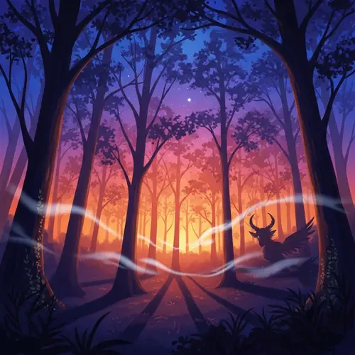 Mystical Twilight Forest Digital Painting
