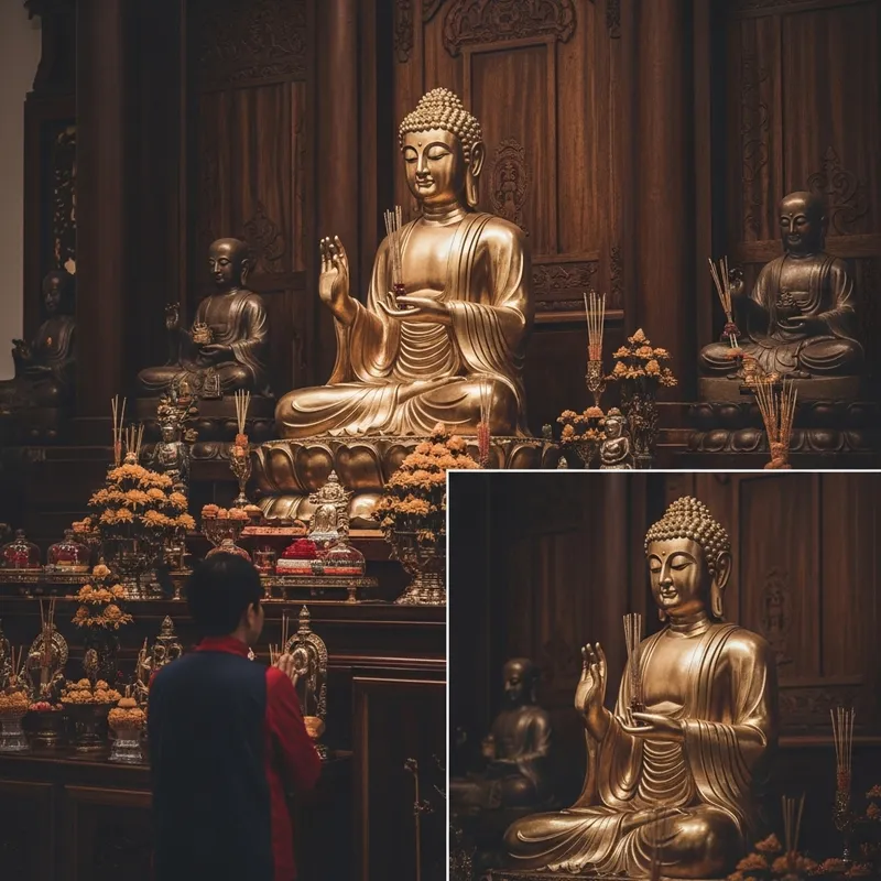 Visiting Temple: Paying Respect at Buddha & Bodhisattva Statues