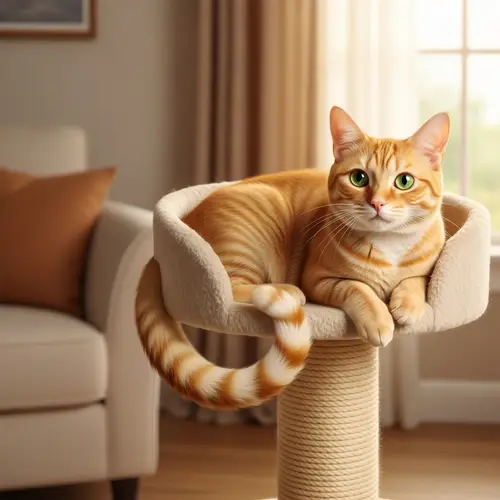 Graceful Short-Haired Housecat with Vibrant Orange Fur
