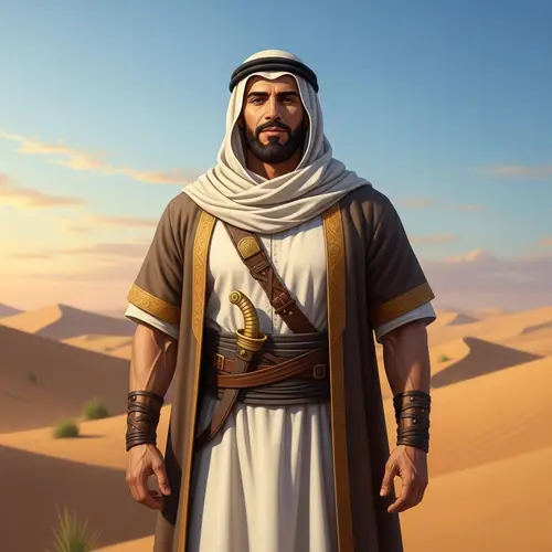 Arab Man from 1500 Years Ago in Traditional Attire