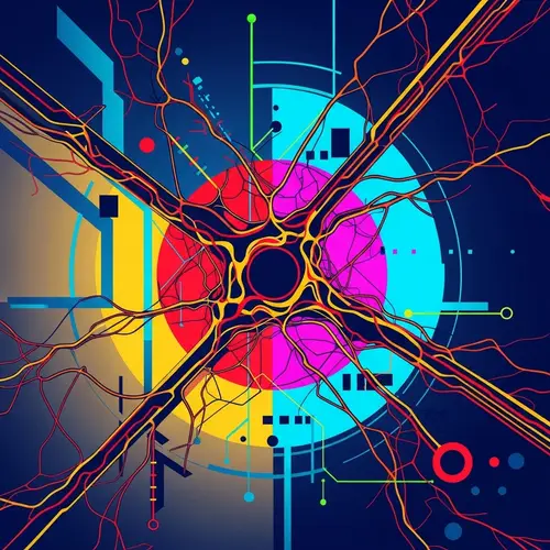 Bright Abstract Art of Artificial Intelligence with Stark Colors