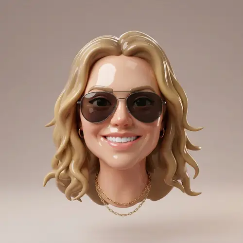 Stylish Floating 3D Head Design in Glossy Finish