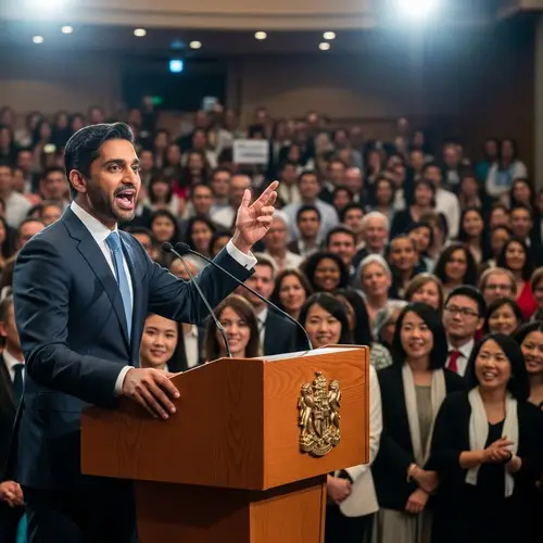 Inspiring Speech by South Asian Politician - Energizing Crowd