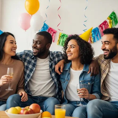 Diverse Group of Friends Celebrating Together | Joyful Gathering