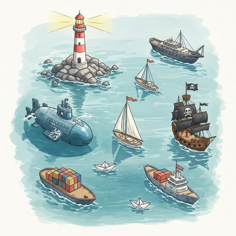 Serene Aerial Watercolor of Sea and Lighthouse