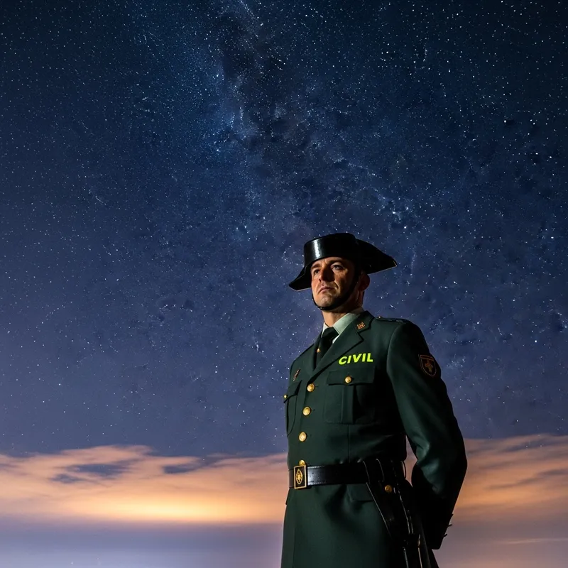 Spanish Civil Guard Officer in Starry Sky