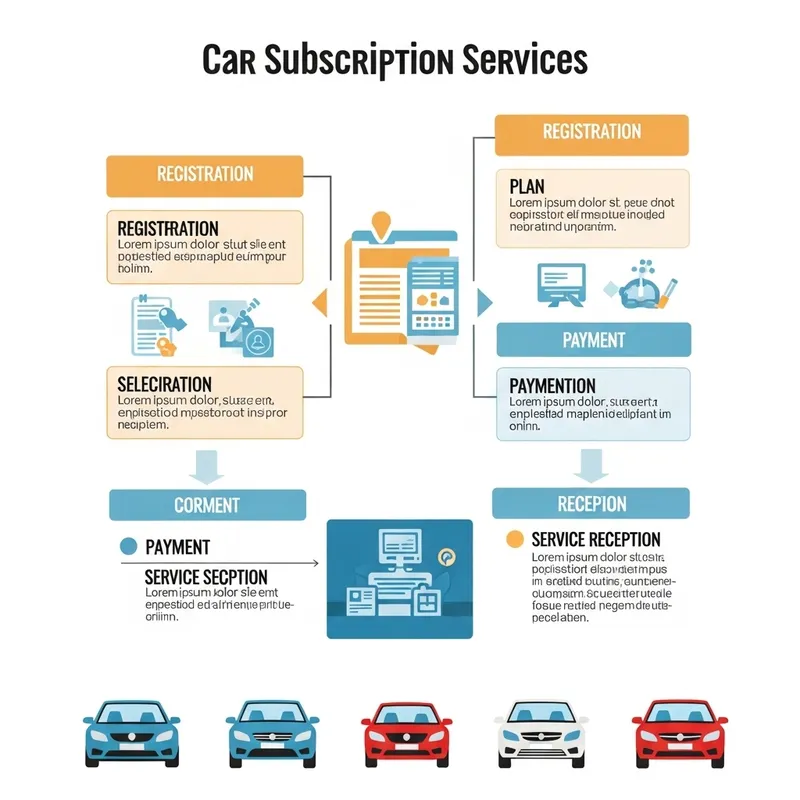 Car Subscription Services Infographic - Subscription Steps Car Subscription Services Infographic - Subscription Steps