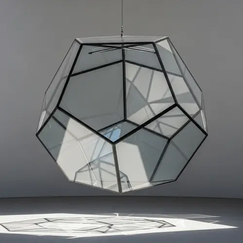 Glass Dodecahedron Sculpture | Geometric Art Installation