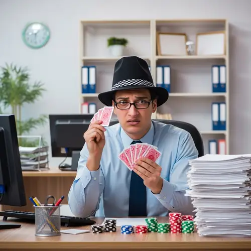 Stressed Gambler in Office Environment - Signs of Stress