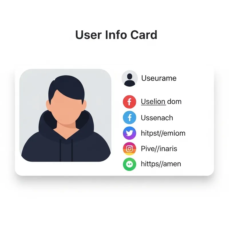 User Info Card Design | User Image with Rounded Corners | Social Media Links