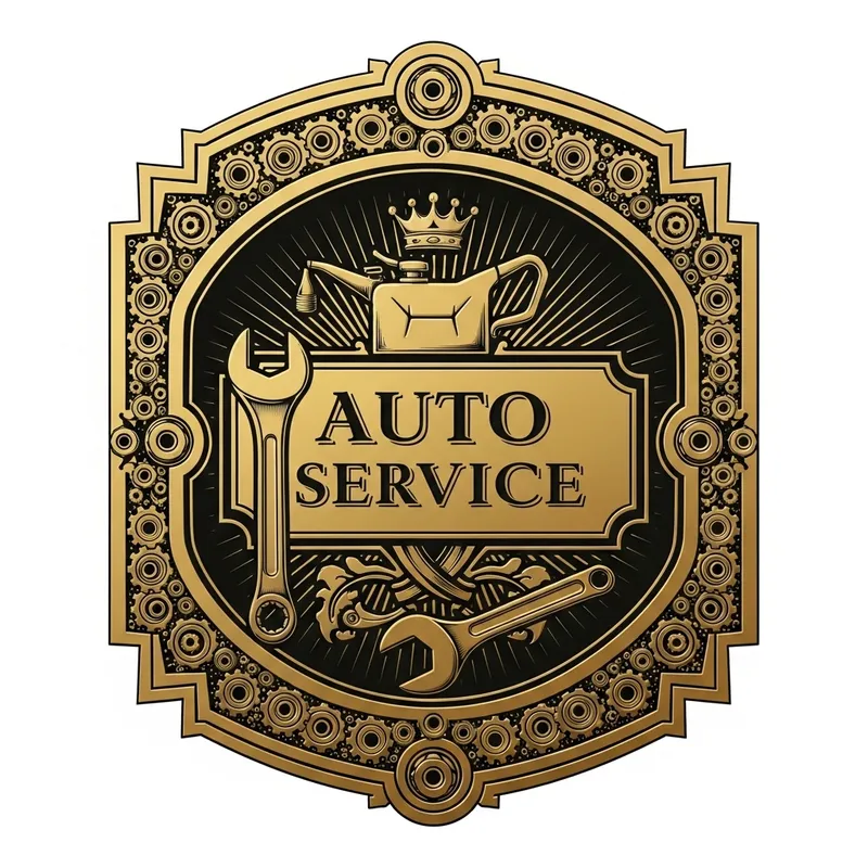 Luxurious Golden Auto Service Label Luxurious Golden Auto Service Label