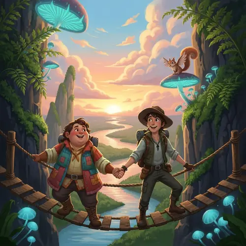 Chubby and Skinny Adventure | Unique Illustration