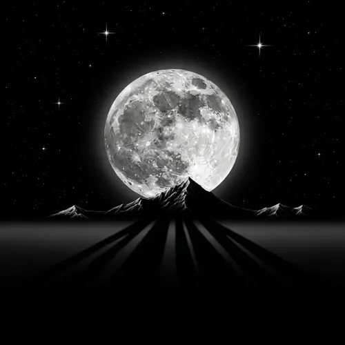 Mysterious Moon in Night Sky Painting